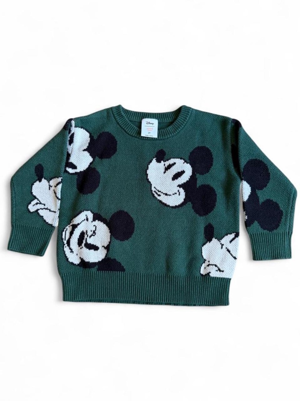 Disney Green Mickey Mouse Pattern Sweater